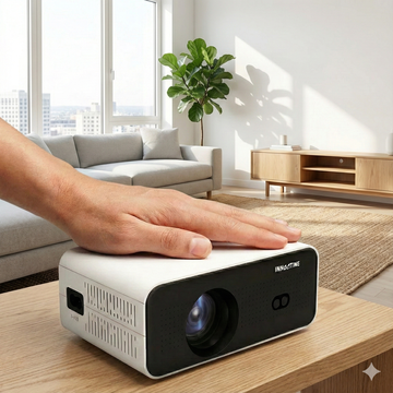 INNOVATIVE Mini Ray 4K- Mini Projector Palm Size, Electric Focus & Smart