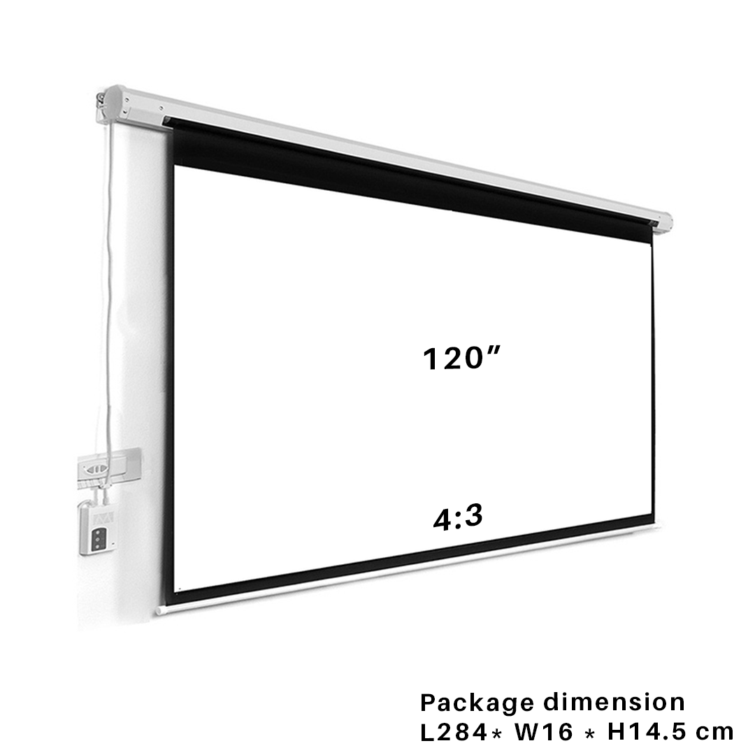 Motorized Electric Projector Screen, 84" / 100" / 120" for Wall and Ceiling Mount