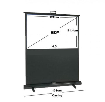 Floor Up Portable Projector Screen, 60"/ 80"/ 100" / 120" for Floor, Table and TV Console