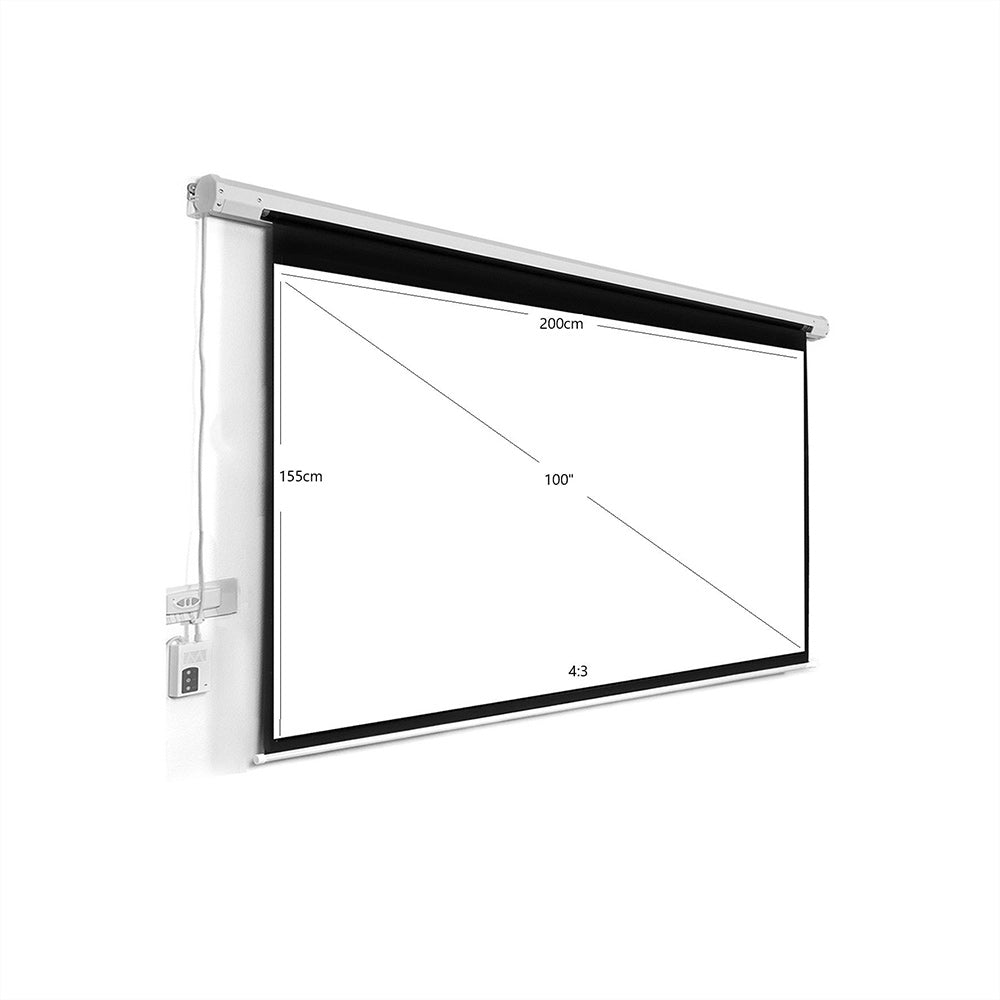 Motorized Electric Projector Screen, 84" / 100" / 120" for Wall and Ceiling Mount